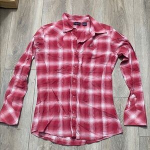 Wrangler Red Plaid Button-Up Shirt